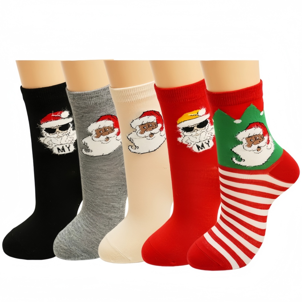 Christmas Holiday Socks Fashion Cotton Middle Tube Sock Festive Crew Socks